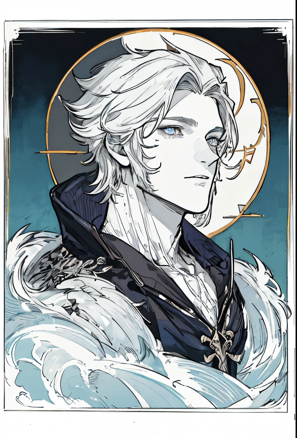 masterpiece, best quality, 1 Male, Faust,portrait, Werewolf
