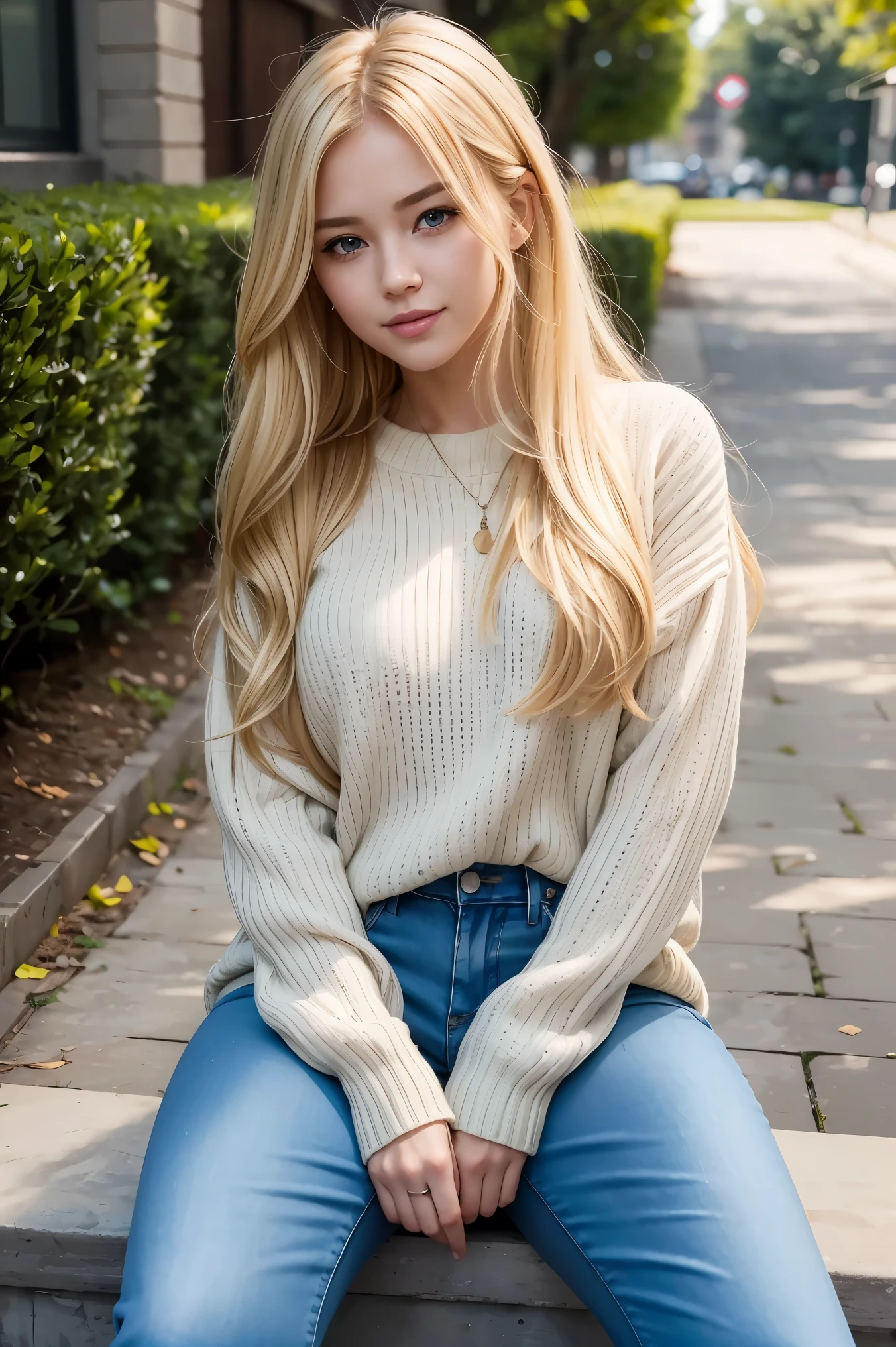RAW, Best quality, high resolution, Masterpiece: 1.3), Beautiful girl with long blonde hair (iu:0.8),
Best quality, high resolution, Masterpiece: 1.3, Adorable girl with wink and long blonde hair,
Masterpiece, Playful expression, Realistic, 1girl, long blond hair, irresistible charm,
Medium breasts, Navel peeking out, Carrying a backpack, Casual outfit, Detailed clothing,
Cozy sweater, Jeans, Comfortable shoes, Captivating gaze, Winking mischievously,
Engaging personality, Sunlit surroundings, Bright day, Emotive portrait, Ju