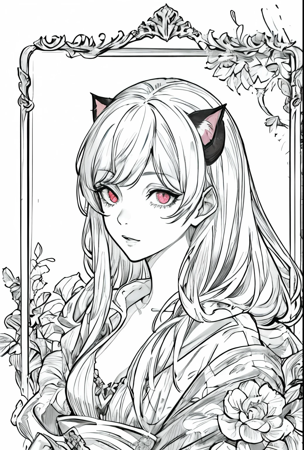 masterpiece, best quality, 1 Female, Faust,portrait, Cat demon,whole body