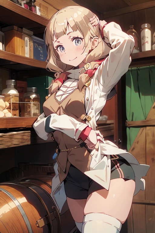 (masterpiece, Best Quality, ultra-detailed, high resolution, extremely detailed CG, official art, Professional Lighting, Perfect Anatomy, anime colors), (from below), looking at viewer, cowboy shot, perfect body, a 24yo beautiful girl, sidelocks, hairband, earrings,medium hips, glamorous body,a small face,beautiful-makeup,Makeup light,dark brown hair, Amazing Cleavage, thin waist, cute ass, Raised sexy, small breast: 1.2 posed cleavage:1.2, (off shoulders,Denimbra,legginullnude), micro denim shorts, bare legs, nail_polish, pale skin, Waiting friend, (morning:1.5), tokyo, (convenience store:1.3), outdoor, (depth of field:1.3), contrapposto, (Hold a coffee in your hand:1.3),delicate beautiful face, Bright blue eyes, cute eyes, sparkling eyes, Big eyes, (perky chest:1.1), (pointed chest:1.3), looking at viewer,
