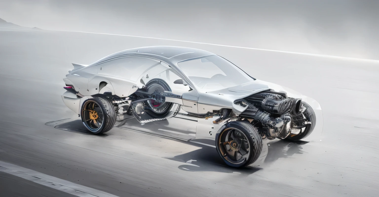 (best quality,4k,8k,highres,masterpiece:1.2),ultra-detailed,(realistic,photorealistic,photo-realistic:1.37),car close-up,engine cross-section,undercarriage,mechanical upper structure,mechanical body,car,car panorama,aerodynamic body,mechanical structure,automotive photography of future products,surrealism,surrealism,surrealism,concept,exquisite design,aftermarket parts,artistic rendering,surrealism,dark sci-fi background,lighting