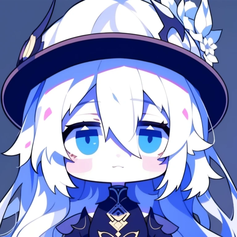Half-length statue of a girl,k hd,4K,face expressionless,style of anime,sideface,white backgrounid,blue color eyes,white color hair