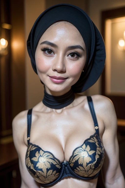 (WEARING SUSPENDER), ((Open mouth)), Naked singlet (((HIJAB MALAY GIRL))), masutepiece, High quality, UHD 32K, Realistic face, Realistic skin feeling , A Japanese Lady, , , Very cute and baby-like face, (((FLAT CHEST))), (MATRIX WORLD), ((look In front at the camera and SADNESS)), ((())), (((CUTE GIRL))), ((RAINBOW LIPS)), ((Wearing Lingerie Suspender)), ((CHUBBY)), (undress, and Gold, work in a welding workshop, safety first, very fierce facial expression