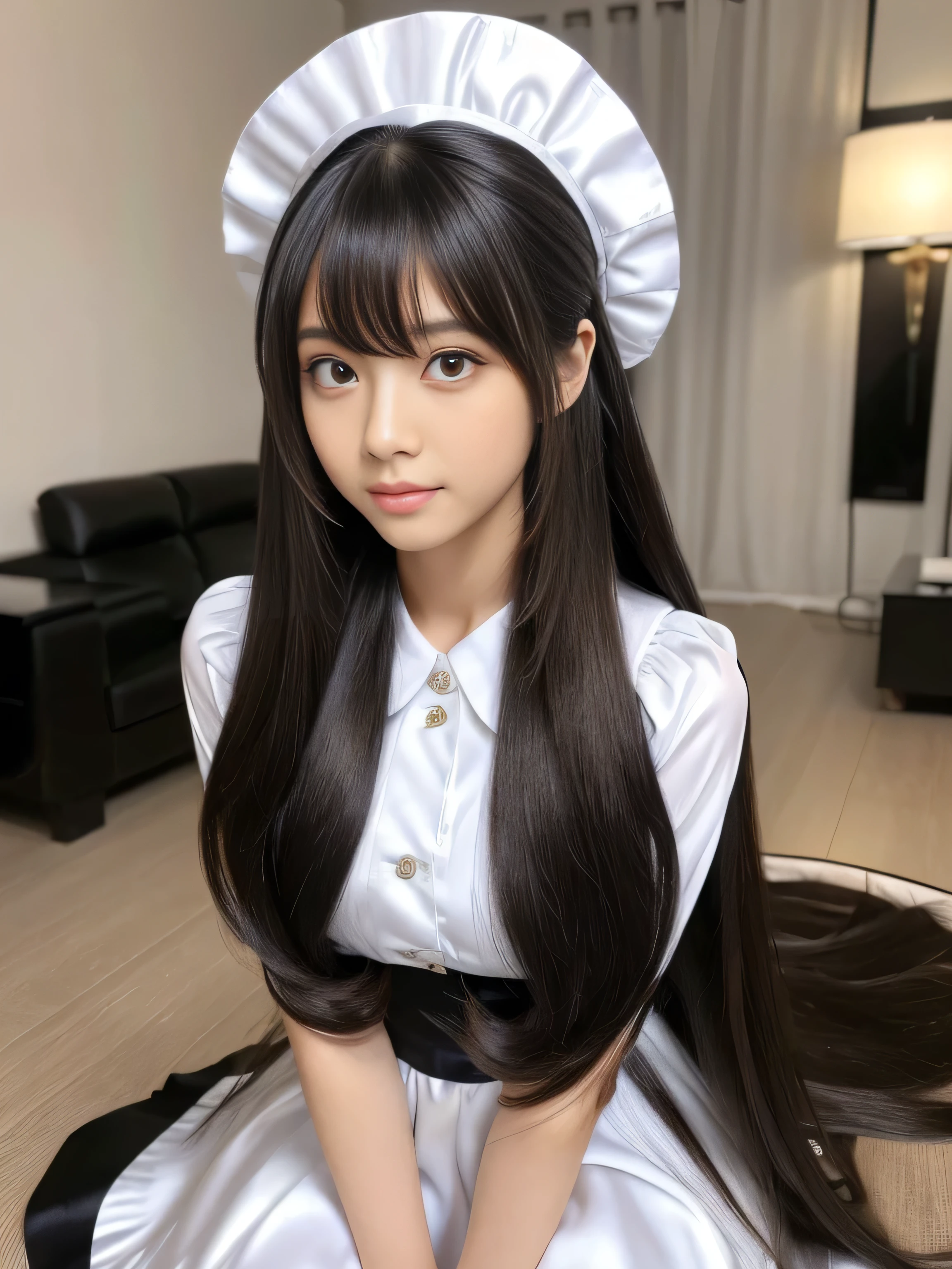 　(Upper Body Shot:1.1)　((highest quality)), ((masterpiece)), (Familiar), (Get used to it)　　((woman in a black and white dress and a hat, Maid outfit, Maid dress, Catboy Cosplay! Maid! dress, anime girl in a Maid costume, Maid costume, anime cat girl in a Maid costume, black gothic lolita dress, gorgeous Maid, wearing Maid uniform, Lolita Style, High Quality Costume,Sexy female cosplay, Maid))　(Her bangs are the perfect full bangs:1.2)　(Reaches up to the kneeVery long hair　highest quality　Highest detail　Reaches up to the knee、Very long hair that lasts forever:1.3　Flowing Hair　私ncredibly straight hair　Very shiny and thick hair　Abnormally long hair that lasts forever　Flowing Hair on both ends　long hair up to the knees:1.2　long hair up to the knees:1.2　Thick and shiny hair　Very free hair　Abnormally long hair!!!!!　Beautiful silky hair　　Beautiful and shiny hair　Beautiful and shiny hair　Beautiful silky hair　Hair that grows to the knees　Very very, Very long hair!!!!!　Very very, Very long hair!!!!!)　(highest quality　The best ultra-fine　Reaches up to the knee、Very long hair that lasts forever　Flowing Hair　Her hair is gently permed　Very shiny and thick hair　Abnormally long hair that lasts forever　Flowing Hair on both ends　long hair up to the knees:1.2　long hair up to the knees:1.2　Thick and shiny hair　Very free hair　Abnormally long hair!!!!!　Beautiful silky hair　Super long hair down to the knees　Beautiful and shiny hair　Beautiful and shiny hair　Beautiful silky hair　Hair that grows to the knees　Very very, Very long hair!!!!!　Very very, Very long hair!!!!!)　(She is the most beautiful 28-year-old hair model in Japan....)　Perfect Woman&#39;face　(She has a typical Japanese build and skin color..., Her skin is very high quality and ultra high definition.、very beautiful and glowing skin)　(She is photographed against a white wall:2.Standing in front of 0 in a random pose)　(Excessive breasts)　(Her face is long, Eyes and nose)（She achieved her sexy look with the help of a professional makeup artist.。...　Lipstick is natural red　The eyeliner is a beautiful black)　(her hair is black, light brown, blonde, Red-brown, Dark Green, or dark blue..)　(Surreal photos by professional photographers :1.2)　(She has a typical Japanese build and skin color　Her skin is very delicate and sensitive..、and、Such beautiful and radiant skin)　(Her face is long, Small eyes and nose.、Narrow-mouthed　and the most beautiful)　(Japanese Solo Photos&#39;The most beautiful 28 year old women)　　((Rich 1.4))　(Extremely detailed 8K)　(Ultra-fine skin texture 1.4)　(Actual, Vibrant:1.4), 　Sharp focus:1.2、Beautiful woman:1.4　Dynamic Lighting　(Genuine RAW photos taken by professional photographers)　very beautiful and glowing skin)　(Excessive breasts)　(Her face is long, Eyes and nose)　Lipstick is natural red　The eyeliner is a beautiful black)　(her hair is black, light brown, blonde, Red-brown, Dark Green, or dark blue..)　(Surreal photos by professional photographers :1.2)　