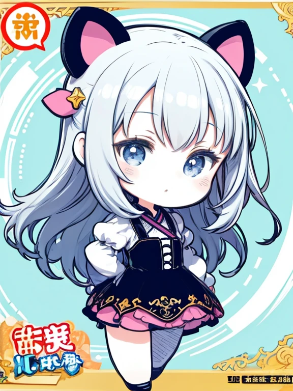 masterpiece、highest quality、High resolution、Very detailed、((Flat Color))、((Colorful art))、Chibi Character、Girl、cute、Nendoroid、