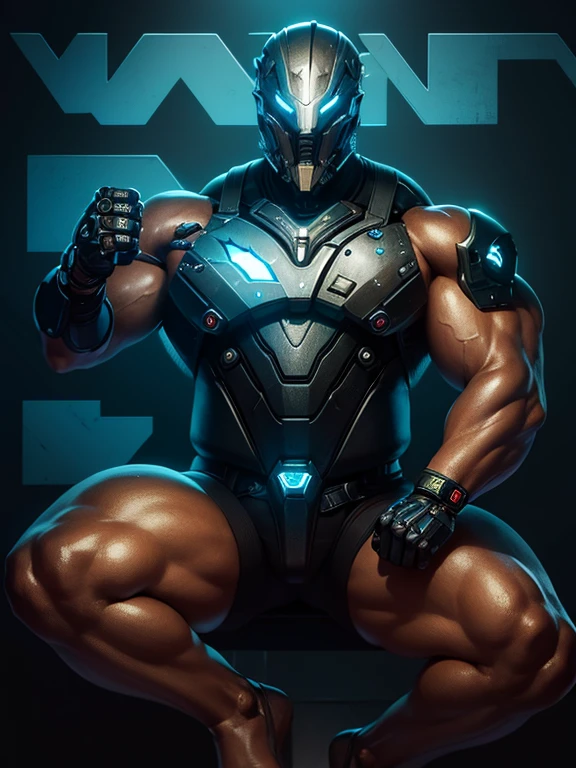 wearing a mechanical suit, Mechanical wonder, Cyberpunk, Cybernetic Guardian, futuristic armor, full body, front pose, symmetry, intricate (steel metal [rust]), joints, warframe style, cyborg, male body and armor, Chainsaw Man  