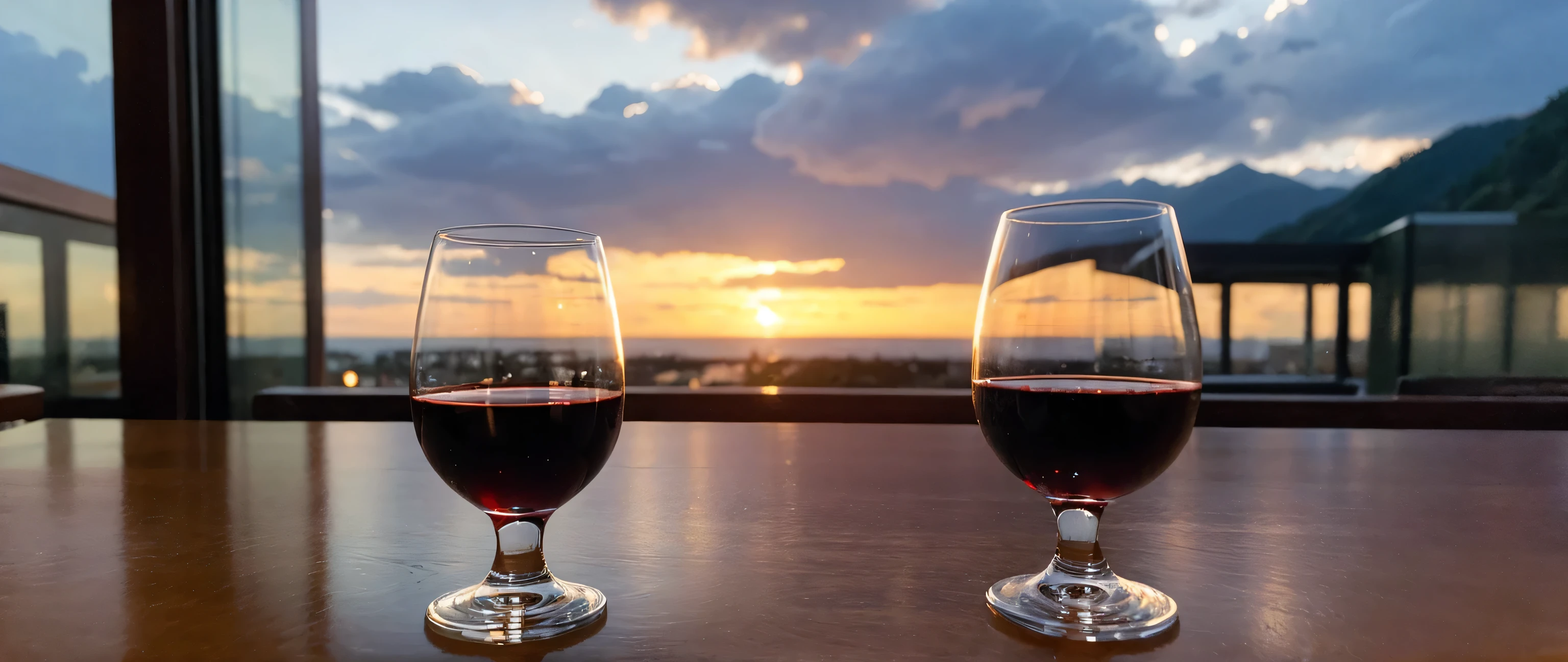 ((highest quality、8k、masterpiece:1.harp focus:1.2、Beautiful woman perfect body:1.4、Wine Party body、((Bob Hale、Straight hair:1.2))、(to be born, highest quality, masterpiece:1.5), (Realistic, Intricate details:1.2), Wine glass on the table、Put the light on your face、 Amazing view of the sunset sky and clouds、Amazing mountain views、A bright smile、A lovely woman with a smile、Bright image、The beauty of wine, Beautiful Face, blue eyes, The light shines on your face, Blushing, short hair,Bright Face、Fox face、 (43 years old), 39 years old, Lady、red wine 、Appetizers、Italian food、Wine bottle、Champagne、sparkling wine、Two beauties、Brown Hair、Shortcuts、Long sleeve shirt、dress、Pretty Woman 1, (Slim face), (The body is slim), (Brown Hair), (Shortcuts), cheeks turn a little red,Attractive beauty、, Out of the window, A beautiful and detailed night view unfolds.........., restaurant, In a prominent place (From the waist up) Nova Frog Style, actress, model, Upper Body, White wine, slim, wine glass, A wine glass placed in the middle, smile, (smile: 1.15), Beautiful fine grain, Depth f/2,saturation, High Contrast, Strong light and shadow,Moist Body:1.5、3D texture、Delicate eyes、Brown Hair、The hair is very shiny、