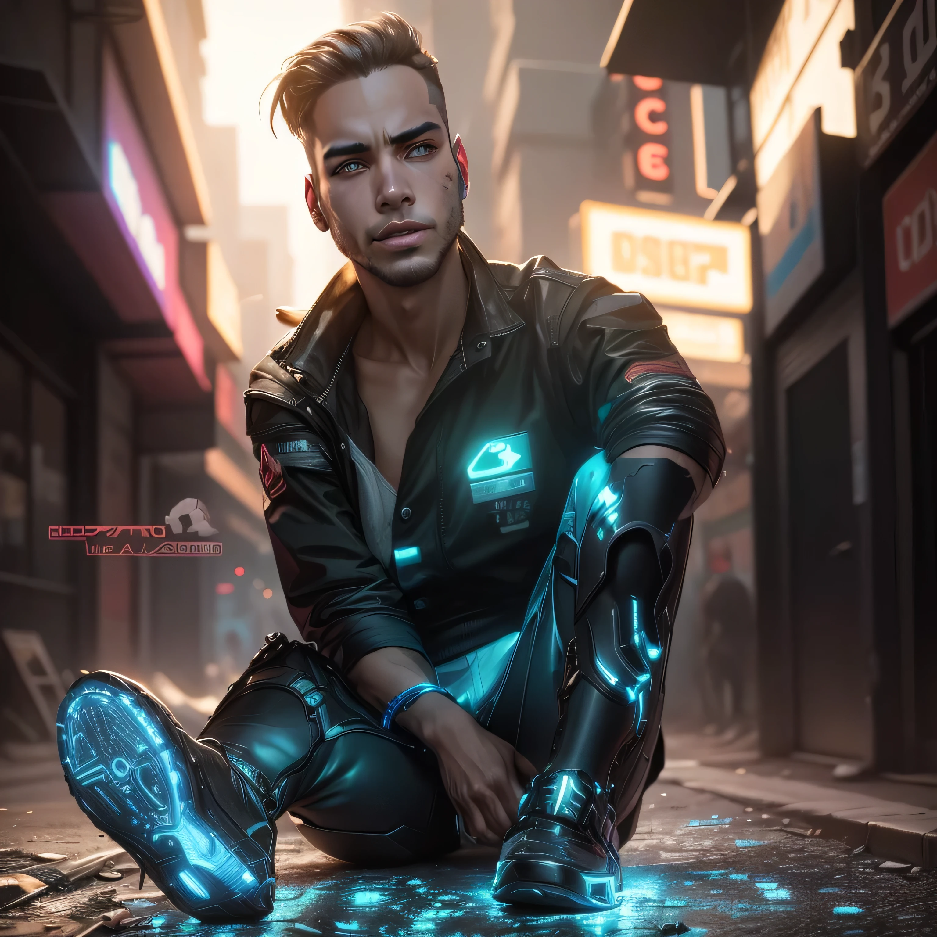 Change background cyberpunk handsome boy, realistic face,8k, ultra realistic