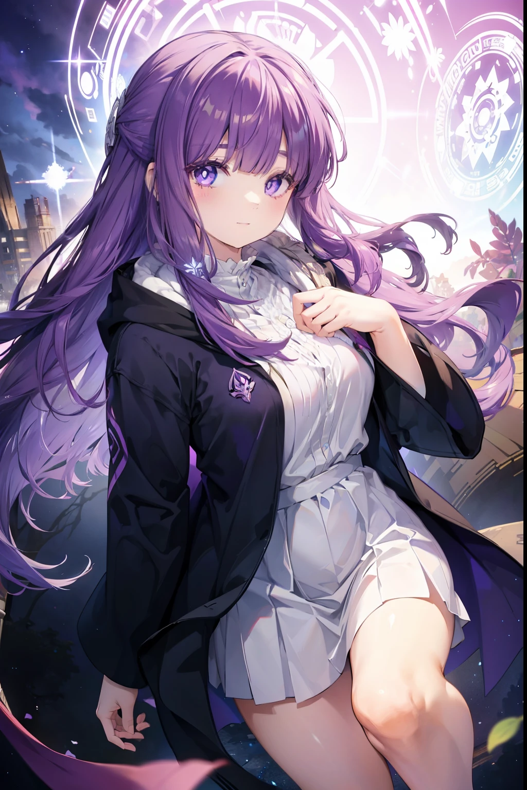 Fern、Purple Hair、Long Hair、blush,smile,Captivating thighs、Combat Uniform、Hold the magic wand and cast magic、Shooting magic beams、There are lots of magic circles
（masterpiece:1.2), highest quality, High resolution, unity 8k wallpaper, (shape:0.8), (Beautiful and beautiful eyes:1.6), Highly detailed face, Perfect lighting, Extremely detailed CG, (Perfect hands, Perfect Anatomy),