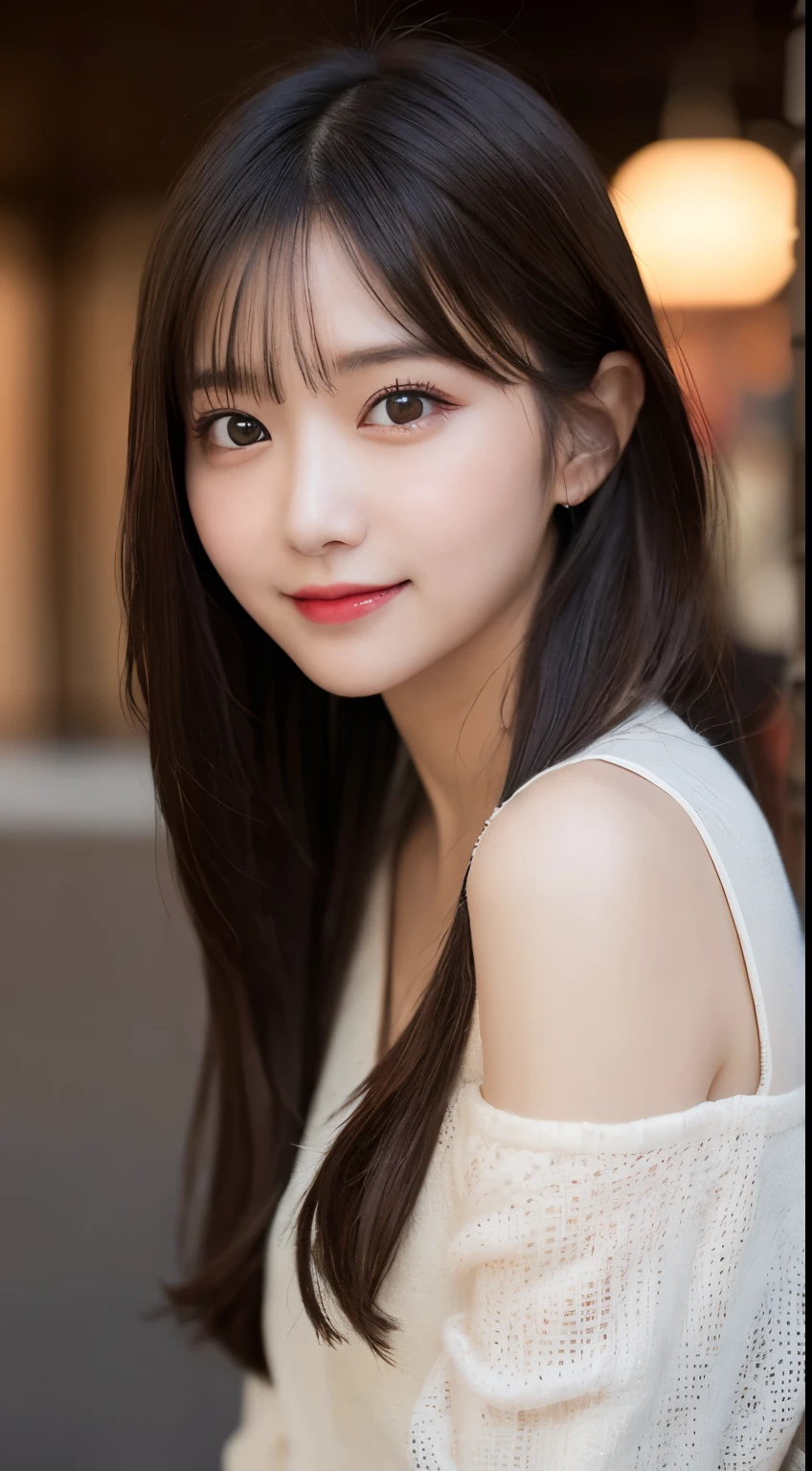 Tabletop, highest quality, shape, Very detailed, finely, High resolution, 8k wallpaper, 完璧なダイナミックな構shape, Beautiful and detailed,ランダムなcute髪,,Natural color lip, 20-year-old girl、cute、Looking at the camera,Always blur the background,Perfect and beautiful face,Slim face and figure,Big eyes、Putting on gal makeup,Small face、Blurred Background,Elegant feminine face、Cyberpunk Fashion、Smile、sunset、Change pose randomly、Randomly change the shooting angle and position