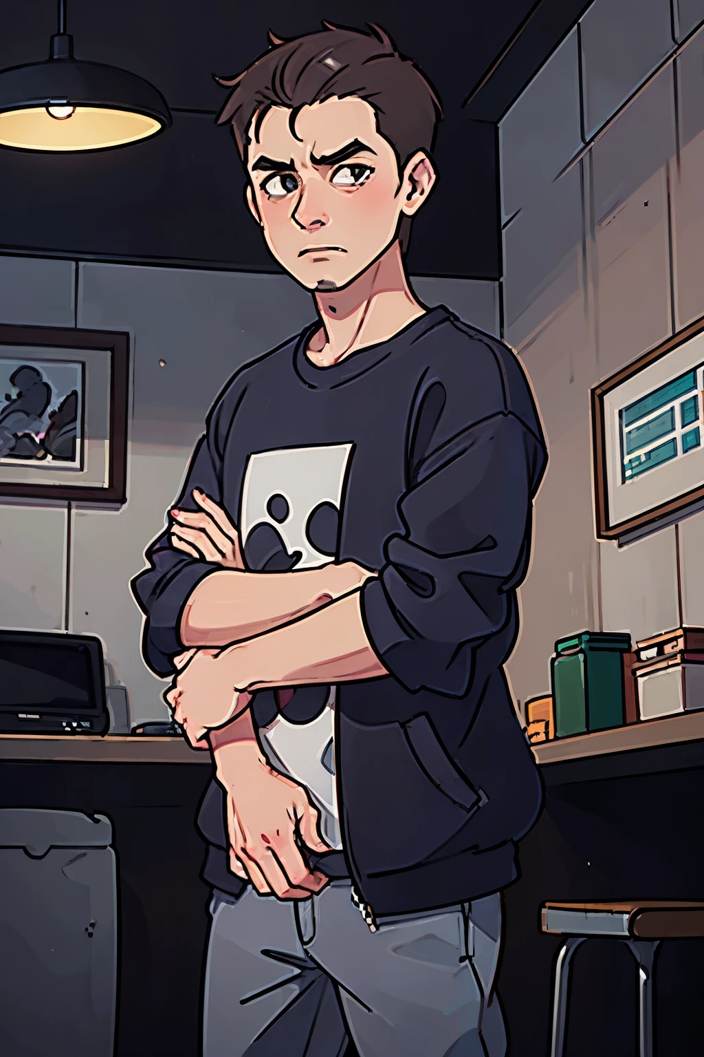 Gloomy middle-aged man