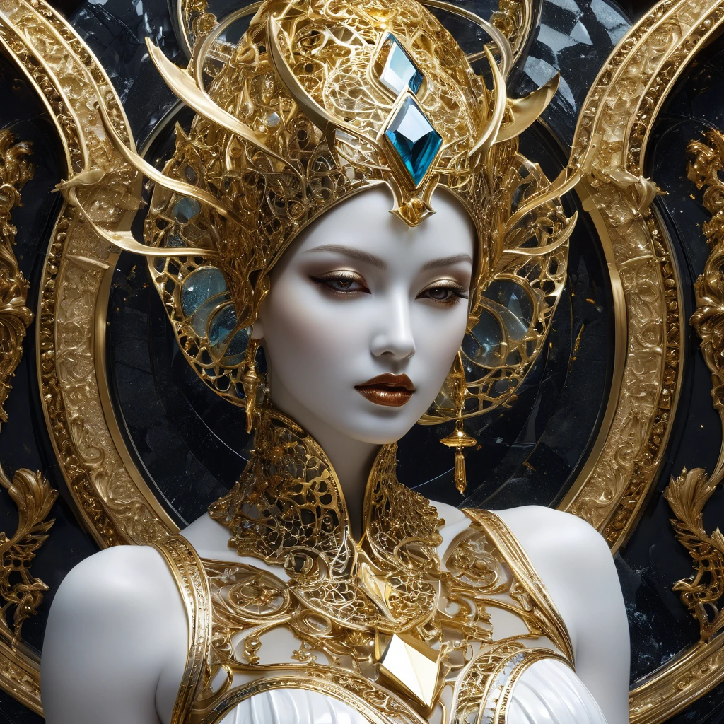 



Photo, 8k ((surrealist)) statue de sculpture en marbre extraterrestre, complexe, elegant, Very detailed, majestueux, digital Photography, art by artgerm and ruan jia and greg rutkowski surrealist painting gold and siver  filigree, Broken glass, (chef-d&#39;artwork, side lighting, HDR, Realistic, HD
















