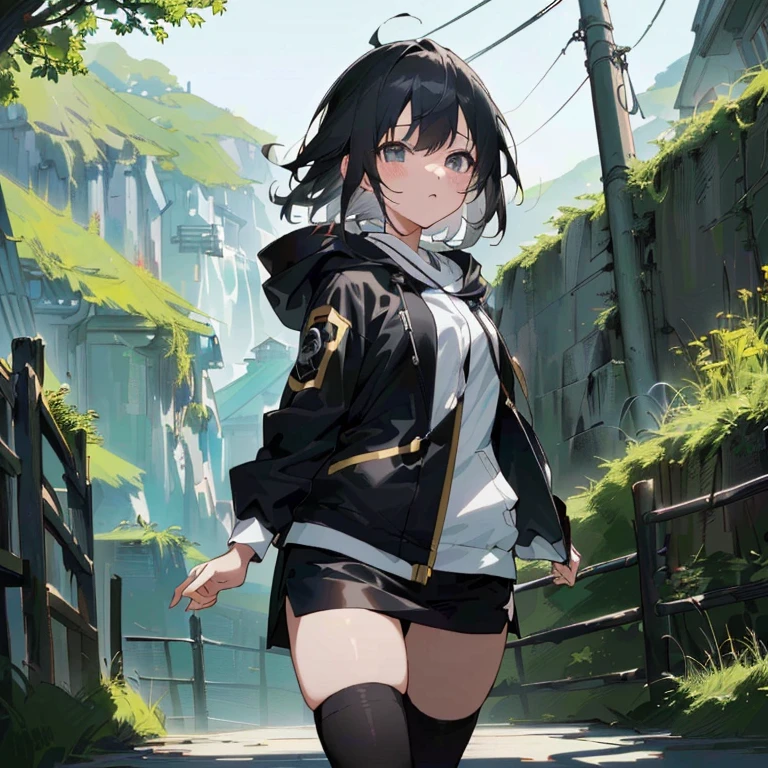 Anime girl in black and white costume walking down the street, guweiz on pixiv artstation, guweiz on artstation pixiv, guweiz, artwork in the style of guweiz, 4 k manga wallpaper, best anime 4k konachan wallpaper, 4k anime wallpaper, Anime art wallpaper 8k, Anime visuals of cute girls