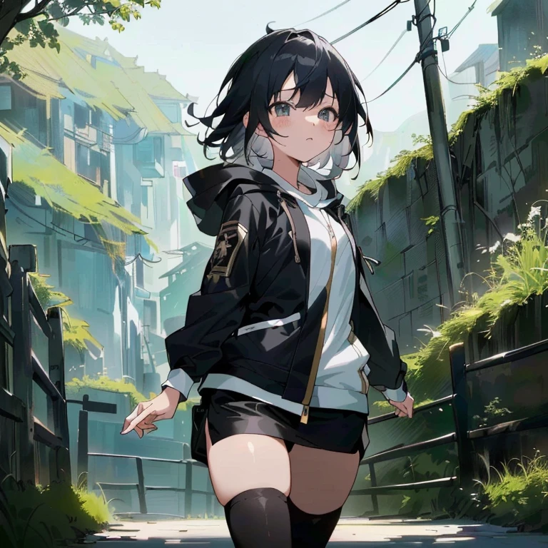 Anime girl in black and white costume walking down the street, guweiz on pixiv artstation, guweiz on artstation pixiv, guweiz, artwork in the style of guweiz, 4 k manga wallpaper, best anime 4k konachan wallpaper, 4k anime wallpaper, Anime art wallpaper 8k, Anime visuals of cute girls