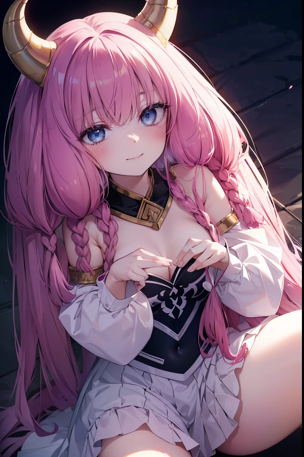 Aura、Horns growing、Demon、blush,smile,Captivating thighs、Combat Uniform、ta、Small breastasterpiece:1.2), highest quality, High resolution, unity 8k wallpaper, (shape:0.8), (Beautiful and beautiful eyes:1.6), Highly detailed face, Perfect lighting, Highly detailed CG, (Perfect hands, Perfect Anatomy),