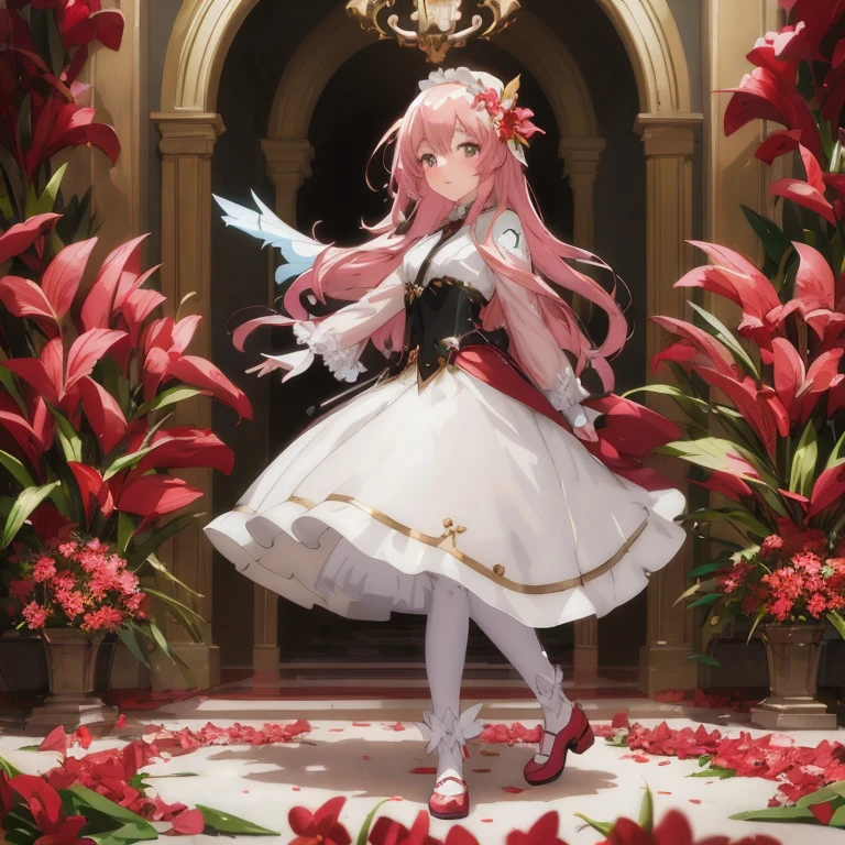 Anime girl in white dress standing in front of doorway, cushart krenz key art feminine, official anime artwork, anime key visual of elegant, official artwork, Official art, Detailed key anime art, high detailed official artwork, Cute anime waifu in a nice dress, lolish, zerochan art, Official Character Art, 8k high quality detailed art