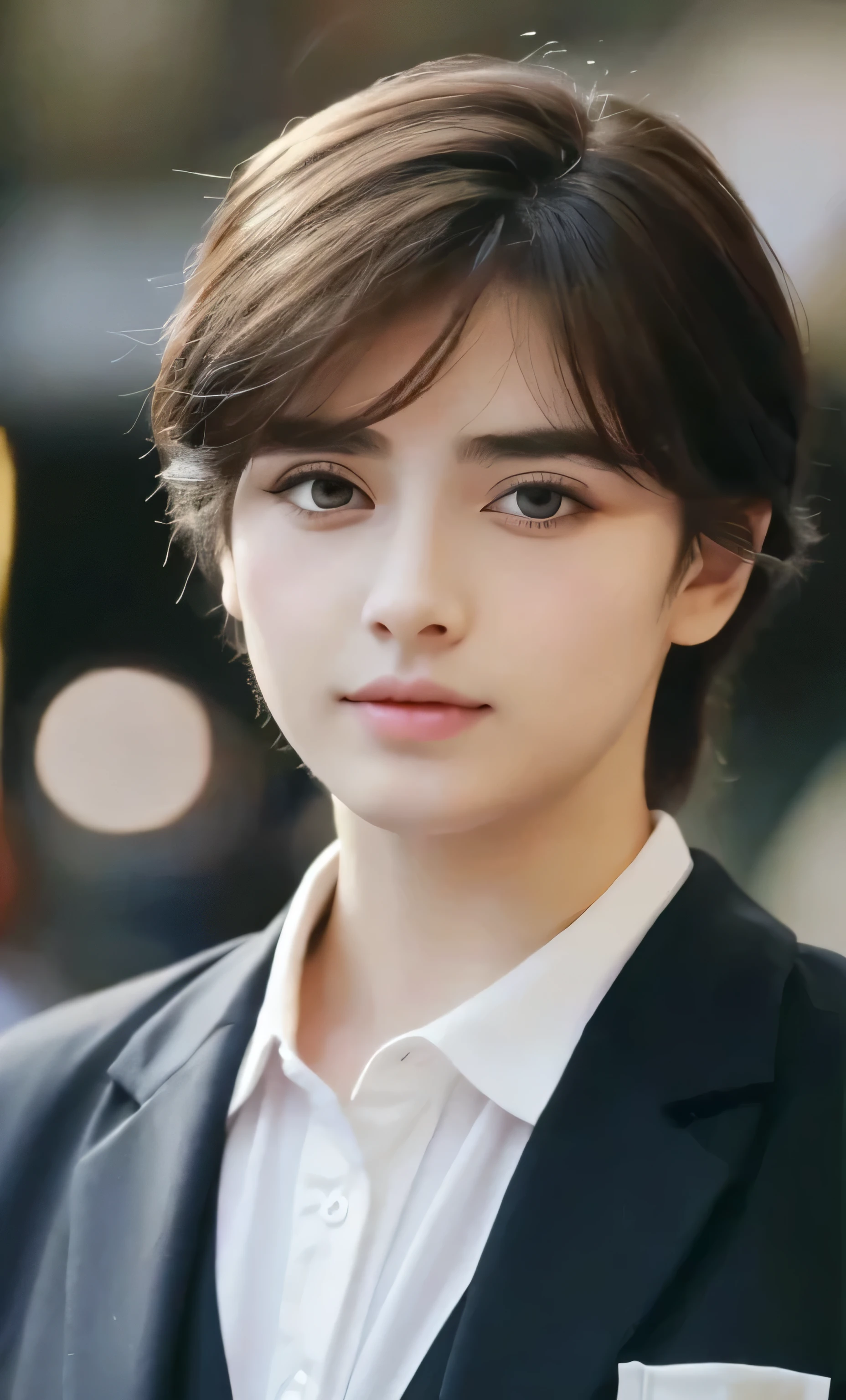 Height seen in Yaesu180cmBoys、18talent、No glasses、Black polo shirt、Double、Droopy eyes、Big Eyes、Beautiful under-eye bags、Thick, strong eyebrows、narrow space between eyes and eyebrows、Nose is open、Fair skin、The mouth is thin and closed
