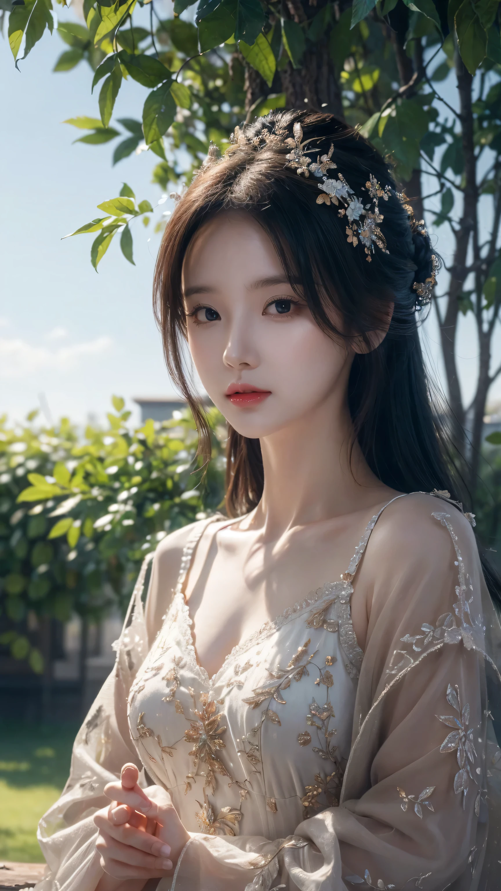 masterpiece, best quality, (Very detailed CG unified 8K wallpaper) (best quality), (Best Illustration), (Best shadows) nature&#39, Blue Sea,Delicate leaves and petals of various colors falling in the air ray tracing, Ultra Detailed 