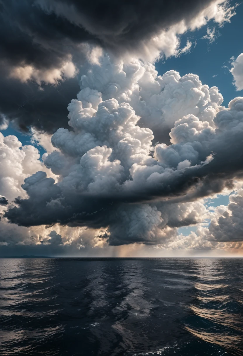 clouds drift across a dark and moody sky, with a serene and sunny day atmosphere, photorealistic, cinematic, 8K sharp focus, Unreal Engine 5, (masterpiece, best quality, Professional, perfect composition, very aesthetic, absurdres, ultra-detailed, intricate details:1.3)