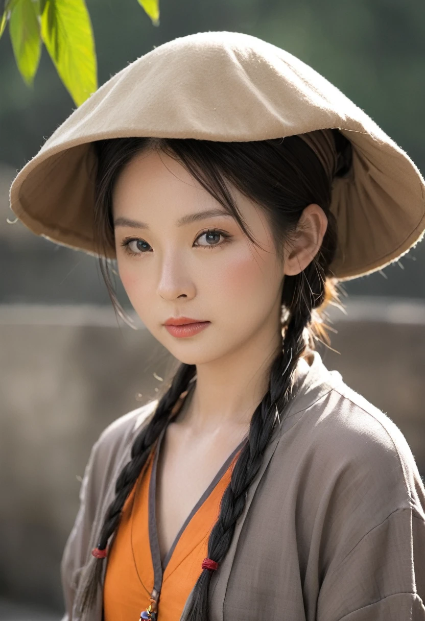 Female Pigsy,journey to the west,low length,Female monk,Orange Newsboy Cap