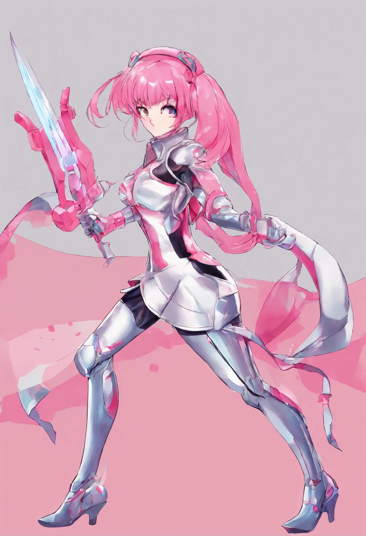 Anime girl in military costume, haruno sakura, Humanoid pink female squid girl, by Shimo, at Pixiv, Zerochan art, Pixiv, Zerotsu red and white, Pixiv 3dcg, Anime Monster Girl, mika kurai demon, Zerochan, sakura kinomoto, nyaruko-san, Fight Pose Bikini Armor　sneakers　Street　female knight　Kunoichi　Final Fight　Maki　Wearing a shiny breastplate, Anime Goddess,female knight　Squat,
