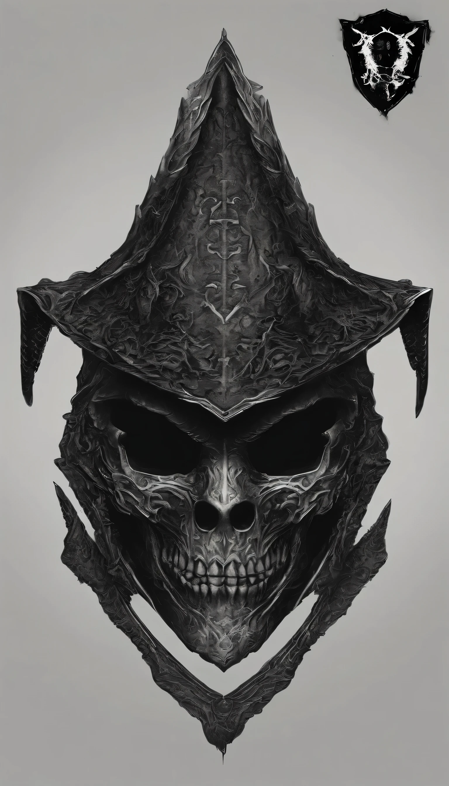 Logo of a black samurai gaming style helmet