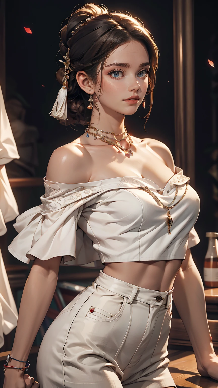 highest quality, masterpiece, Ultra-high resolution, (Realistic:1.4), RAW Photos, One girl, Off the shoulder、Fashion model body type