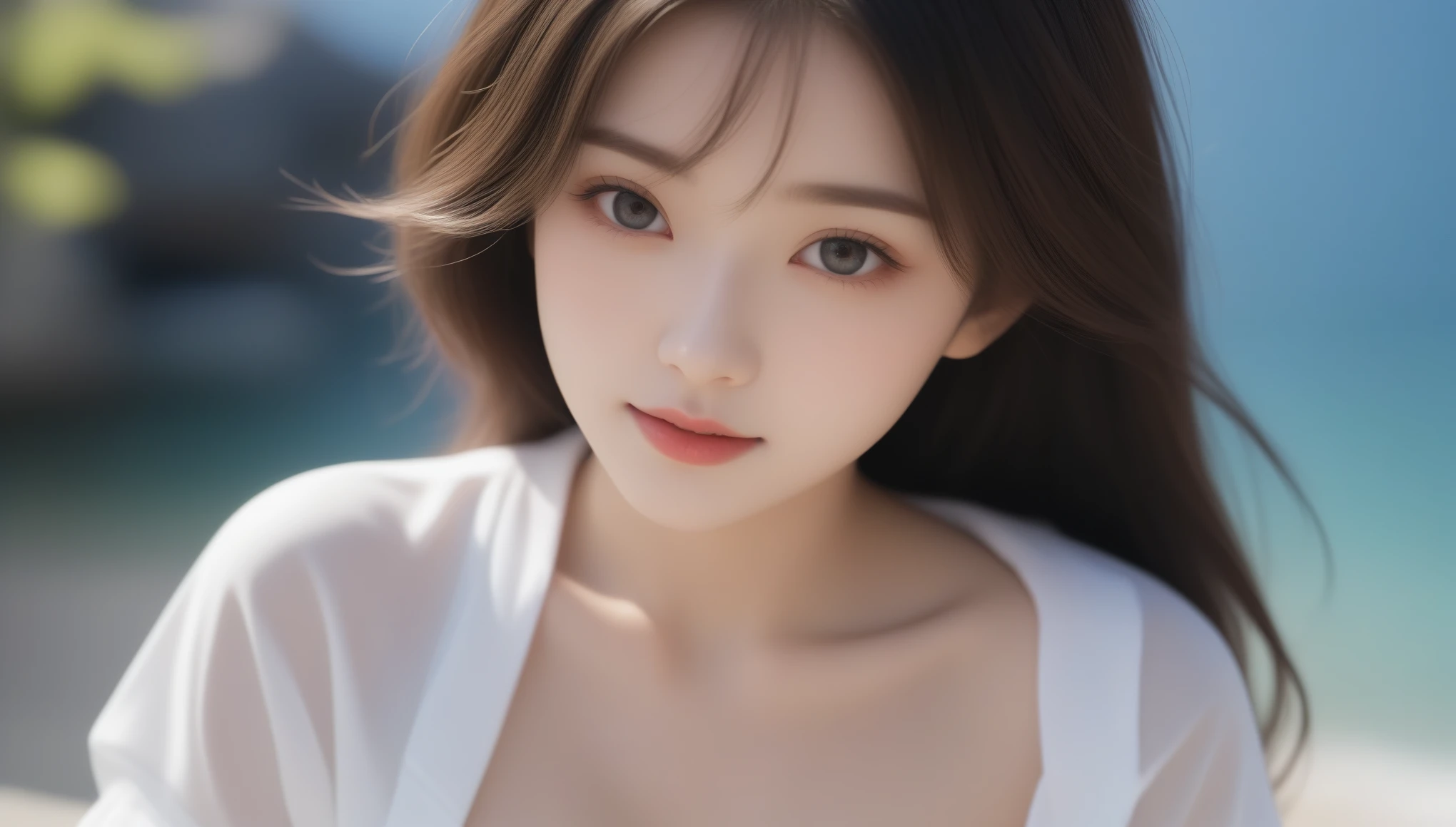 8K, 超High resolution, highest quality, masterpiece, Surreal, photograph, 1 girl, (16 years old:1.3), pretty girl, Cute face, Beautiful eyes in every detail,masterpiece,(((topless))), (((show off ))), (((show off spread-tread legs))), (((large full breasts))), (((Showing cleavage))), 非常にdetailedな CG 統合 8k 壁紙, Very beautiful 8K CG wallpaper, (masterpiece, highest quality), High resolution, 非常にdetailedな, Ultra Sharp, 1 girl, full ,naked, At the Beach,  ((( Light Sailor Shirt, No sleeve, Open Front))), (((belly button ))),  (((Sheer micro mini skirt))),  (Beautiful Face, Cute face, detailedな顔),  (((Beautiful eyes in every detail))), break, (((sunny))), Perfect Eyes Eyes,Bob Cut Hair,Bold Pose、Look at the audience、beauty,Long neck、Smile a little、Please close your mouth and laugh、(((Ideal body proportions))),A cup small breasts :2,、Portraiture:2、Perfect ???????、Vivid details、detailed、Surreal、Light and shadow,Strong light,Fashion magazine cover,Thin lips