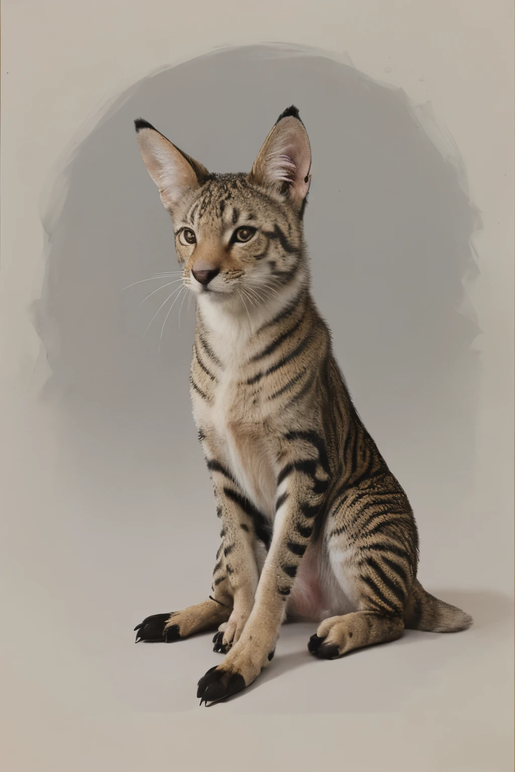 sitting animal, drawn