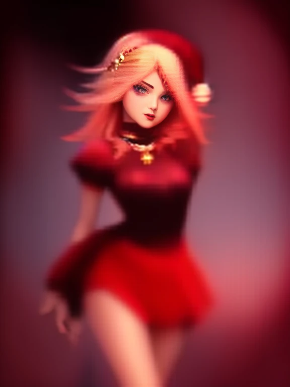 Dark magician Gilles in a red dress,((See through)), Very detailed, Rubio,(((Tiny mini skirt))), ((Skirt flip)),(((I can see Tanga))),smile, blue eyes, Realist, Red High Heels, (((Christmas))), Neckline, ((Christmasツリー, gift)), cabello Rubio, 魔法のChristmas. Seductive and sensual poses.