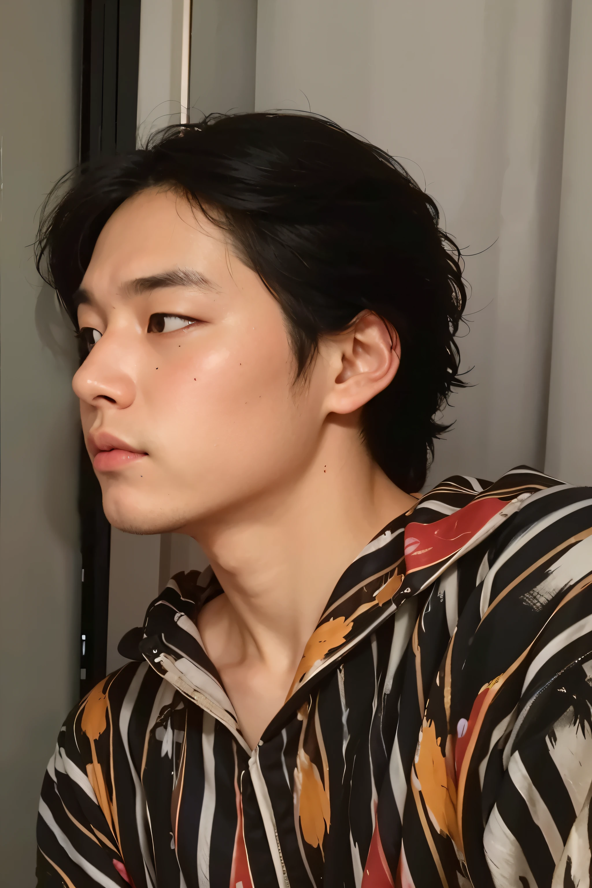 homem arafado com uma camisa preta e branca e uma camisa vermelha e amarela, Retrato de Jossi do Blackpink, Kosuke-ono, Kim Doyoung, Kentaro, Yuya Nagai, taken at the beginning of 2020, foto de perfil, hyung tae, half body head shot, inspirado em Kun Can, profile picture with headshot, taejune kim