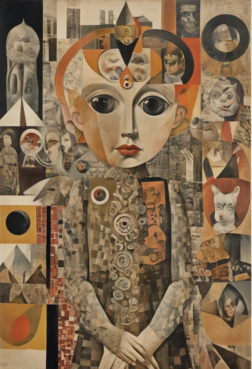 by Hannah Höch, best quality, masterpiece, very aesthetic, perfect composition, intricate details, ultra-detailed