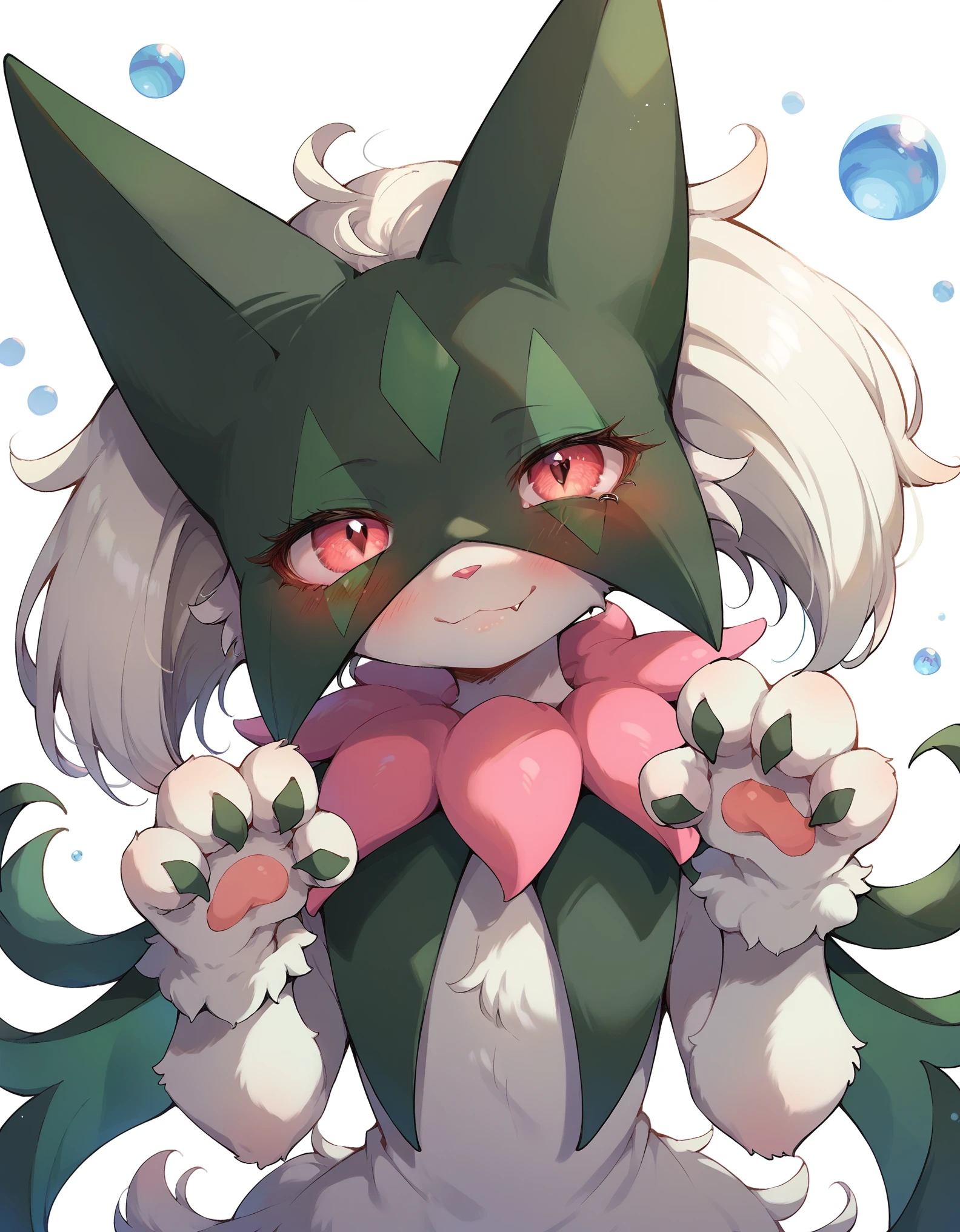 score_9, score_8_up, score_7_up, score_6_up, Meow Scarada,Solo,pokemon,Masterpieces,High Detail,blush,s whole body,Smile,(face covered in brass:1.2),cute style,shota,paw pose,