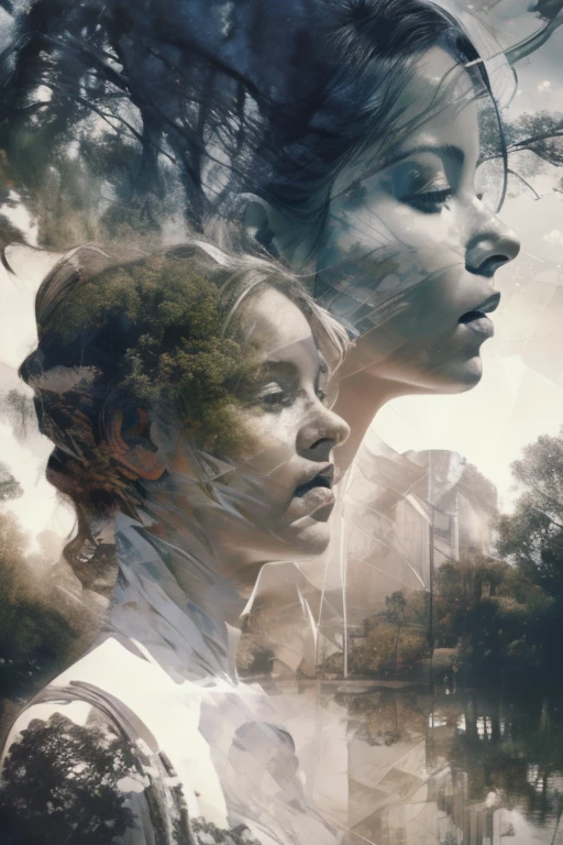 Reality, original photo, Movie photos, high resolution, best quality, 8k wallpaper, official art, Award-winning works, (Double exposure artwork: 1.4), A mother holds a baby,Fusion of a soldier holding a rifle, Mother in white dress and baby wrapped in cloth in semi-transparent, Soldiers take a shower, reincarnation, Fascinating multiple exposure, Life and Death, Completed Work as a Work of Art,