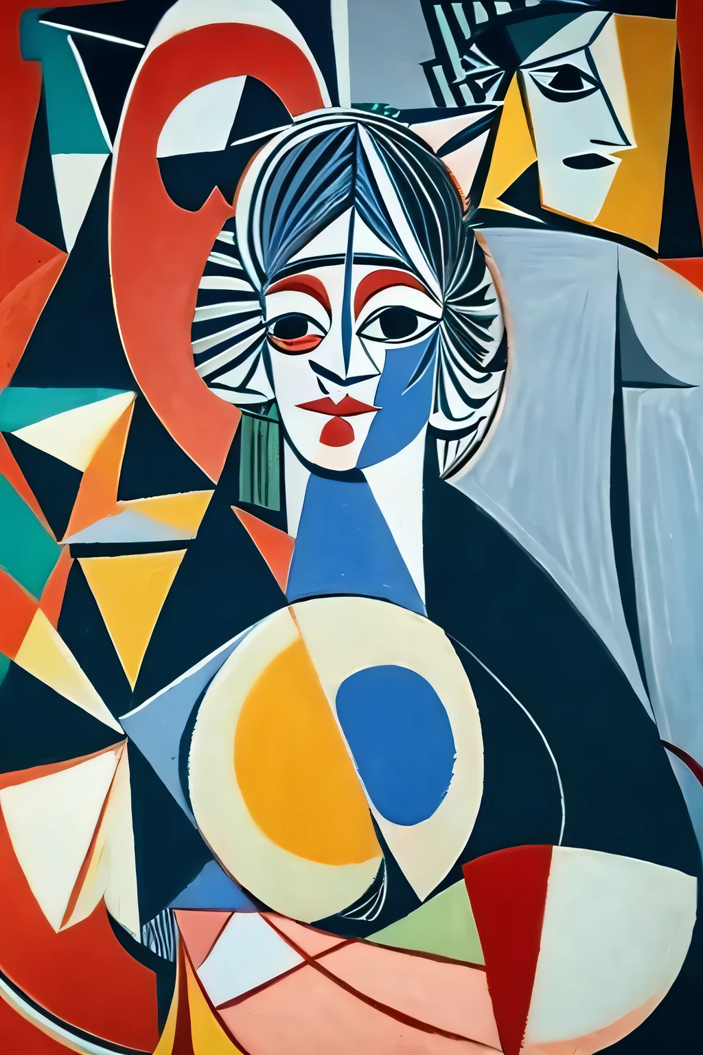 Picasso's Guernica-style painting、Modern atmosphere