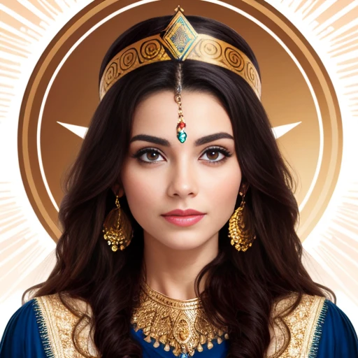  a perfect jewish  god woman, focus on the face