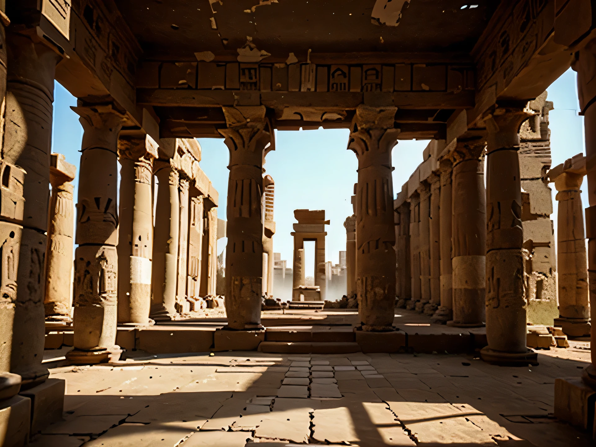 A background pixel art of an ancient egyptian ruin
