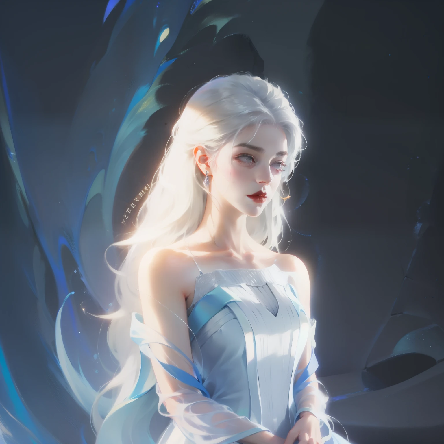 Silver-haired woman in a dress, 1 female, Solitary, Sundress, photoPractical, realism, Practical, Humanity