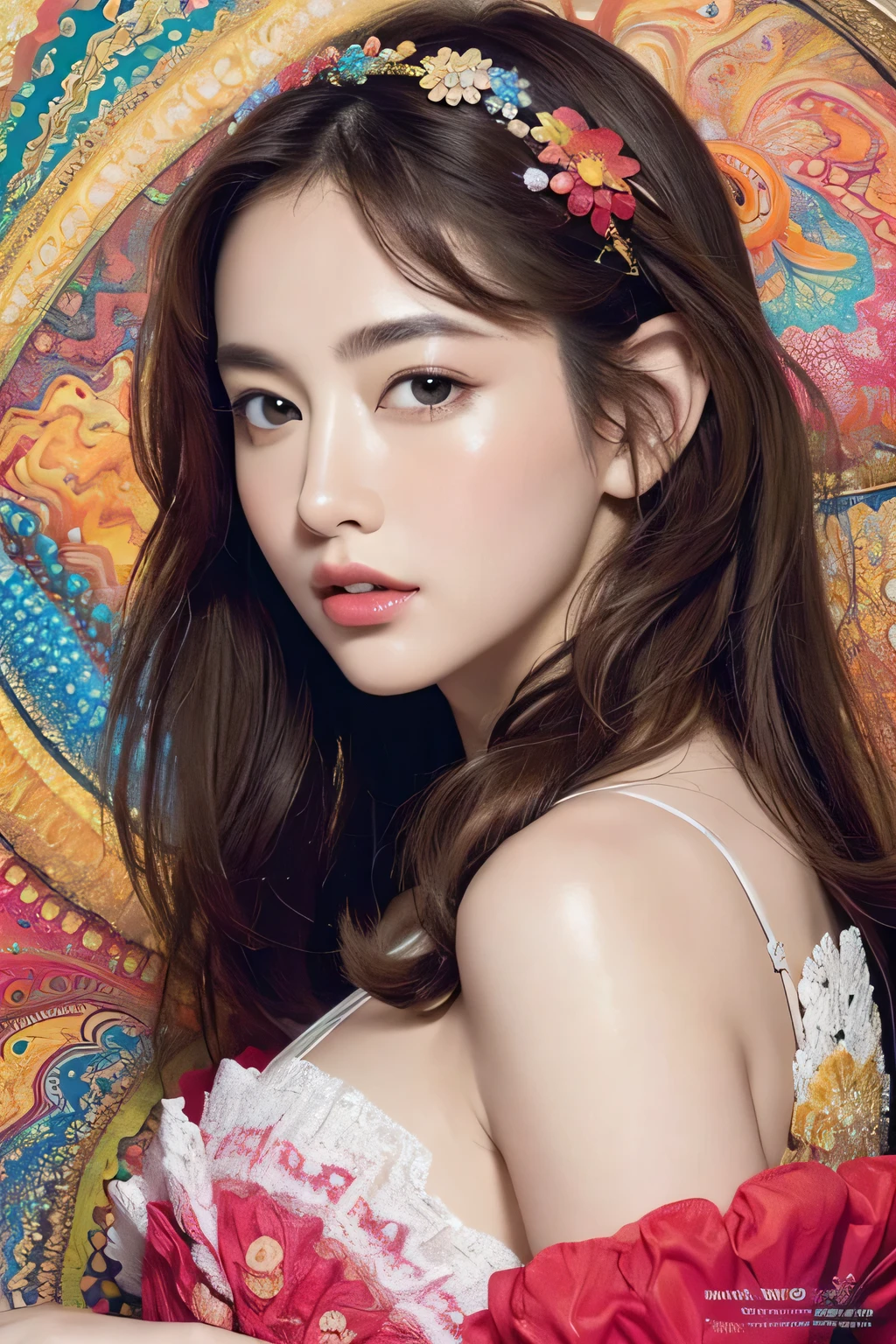 (Masterpiece, Best Quality, Top Quality, Official Art, Beautiful and Aesthetic: 1.2), (One Girl), (Accurate Anatomy), Beautiful Face, Detailed and Perfect Face, Big Eyes, Very Detailed, (Fractal Art :1.3), Colorful, the best details, refreshing sex appeal, neat, cute, lively spring image painting, (no fingers drawn),
