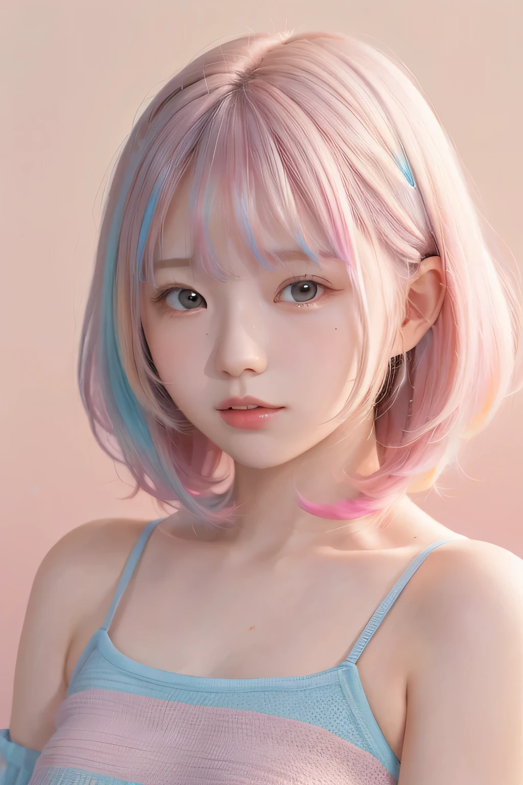 highest quality, masterpiece, One girl, , 8k wallpaper,Pastel Gradient Hair