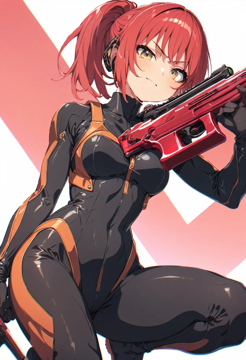 ultra-detailed, Explicit, Beautiful body, Beautiful Nose, Beautiful character design, perfect eyes, perfect face, ultra highres, 4K, beautiful legs, perfect legs, Nice hands, Perfect hand, Masterpiece, Best Quality, Highly detailed, illustration, absurdres, street fighter, doll suit, shadaloo doll, dollsuit, expressionless, blank eyes, looking at viewer, red gloves, emotionless, black latex, corrution, mind control, female combatant, full body, hypnotized, unhappy trance, full body suit, ribbed bodysuit, both arms at side, obey, perfect female body, extremely glossy latex, hypnosis, hypnoLora, empty eyes, Mind control device, poses, submissive_pose, Slave, hat, necktie, stand up straight, standing, standing at attention, hat, necktie, belt, latex, ribbed bodysuit, thighhighs, garter belt, Fighting Stance, extending the right arm from the shoulder into the air with a straightened hand, nazi saluting, military, military saluting, salute, thigh boots, solo, 1girl, cow Girl, Goblin Slayer, red hair, medium hair, ted eyes, large breast