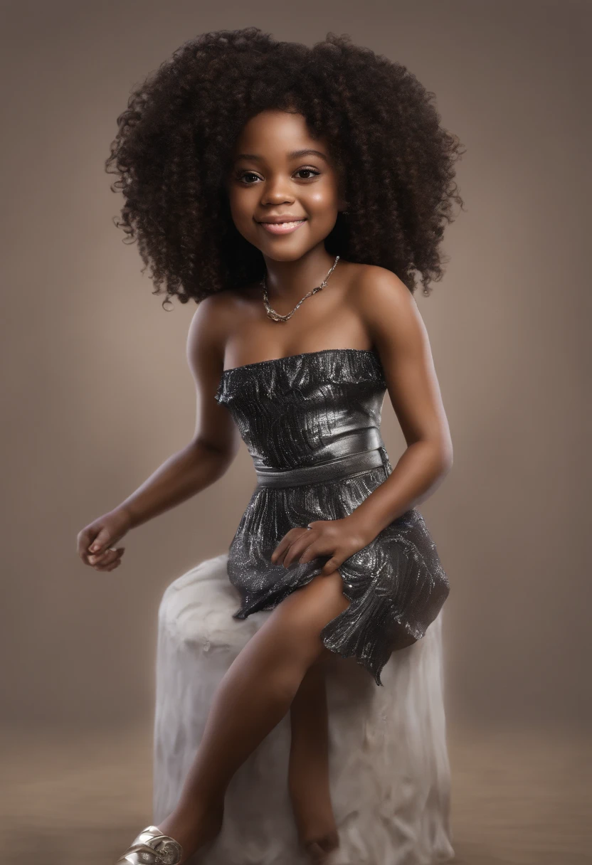 1fille, off shoulder, light smile, peau brillante, Noir de meilleure qualité, chef-d'artwork, (photorealistic:1.4) fille africaine