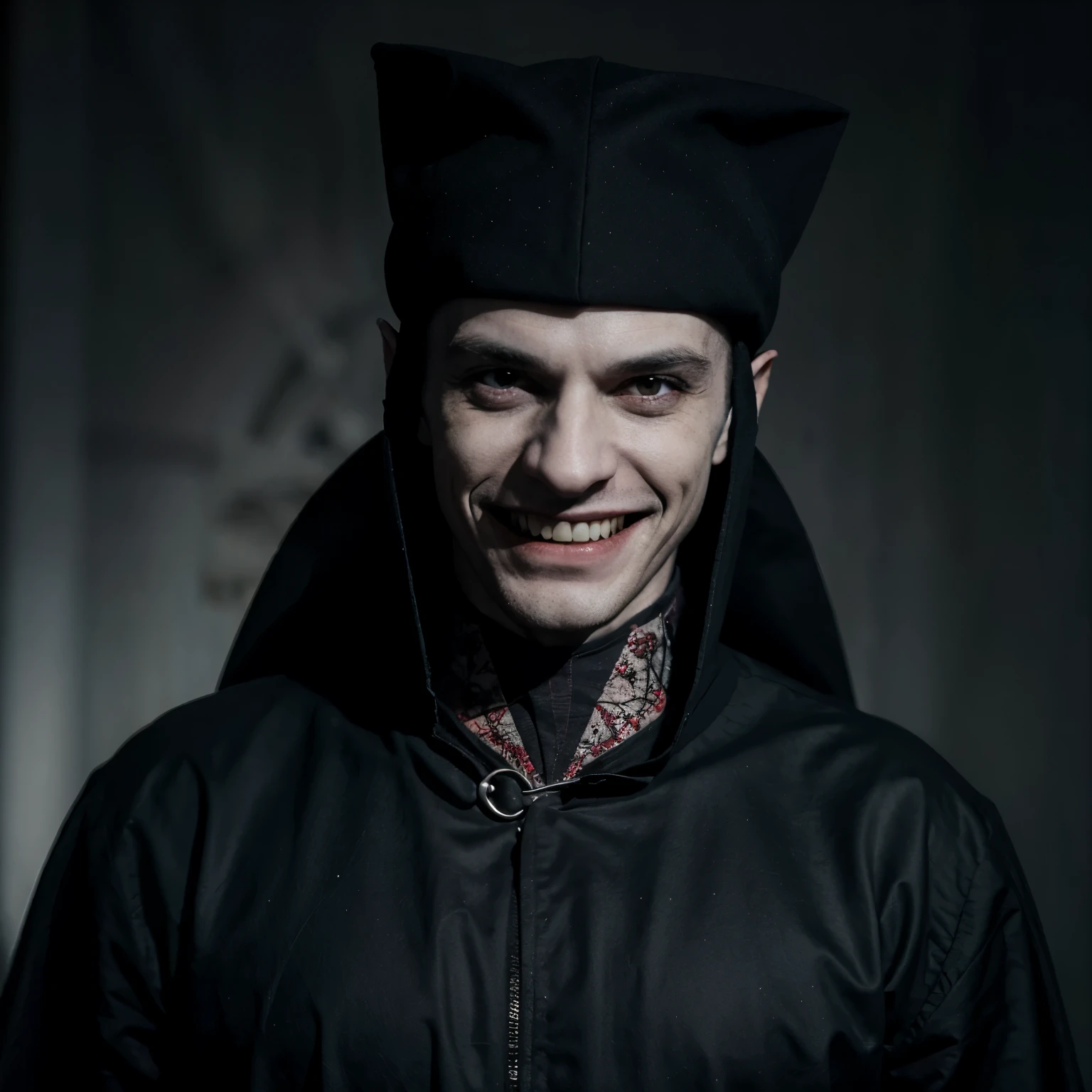 Vampiro de la.noche parecido a nosferatu pero.mas violento y con sonrisa terrorifica