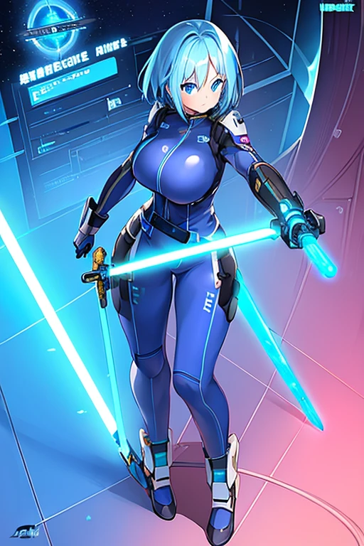 (1girl,solo),(nico),blue hair,blue eyes,SPD,blue suit,spandex body suit, (blue costume), armor suit,smile,full body,SPDPowerRanger,ultra-detailed,sharp focus,aesthetic,(best quality)