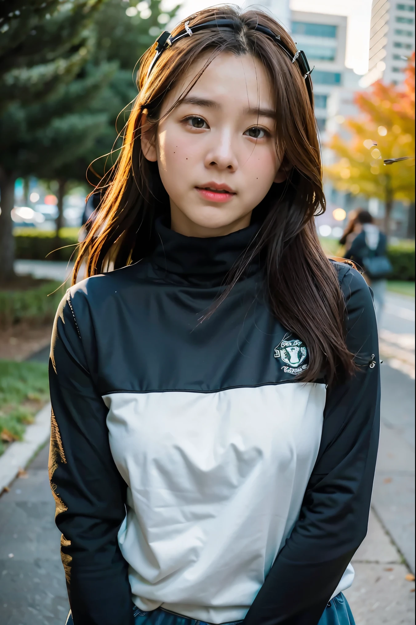 solo, 1girl, yamagishi fuuka,  gekkoukan high , turtleneck sweater,