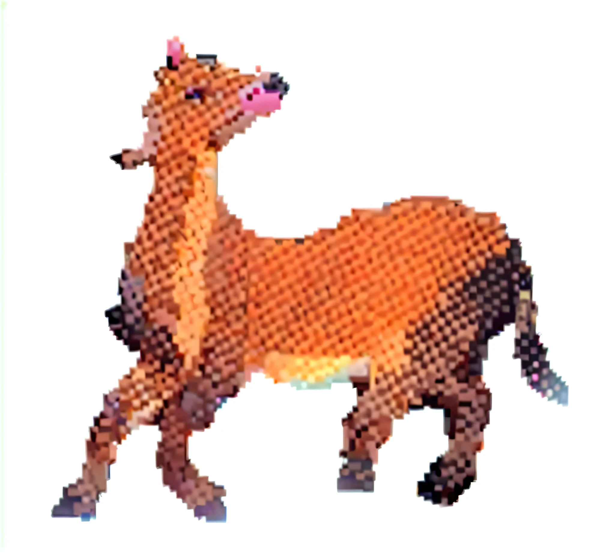 Close-up of a cow standing in a fenced field, With dull brown border, micro animals, Ultra-high pixel detail, old, rhino, lold, Anthropomorphic female cow, Anthropomorphic female cow, Anthropomorphic cattle, Half a cow, a cow