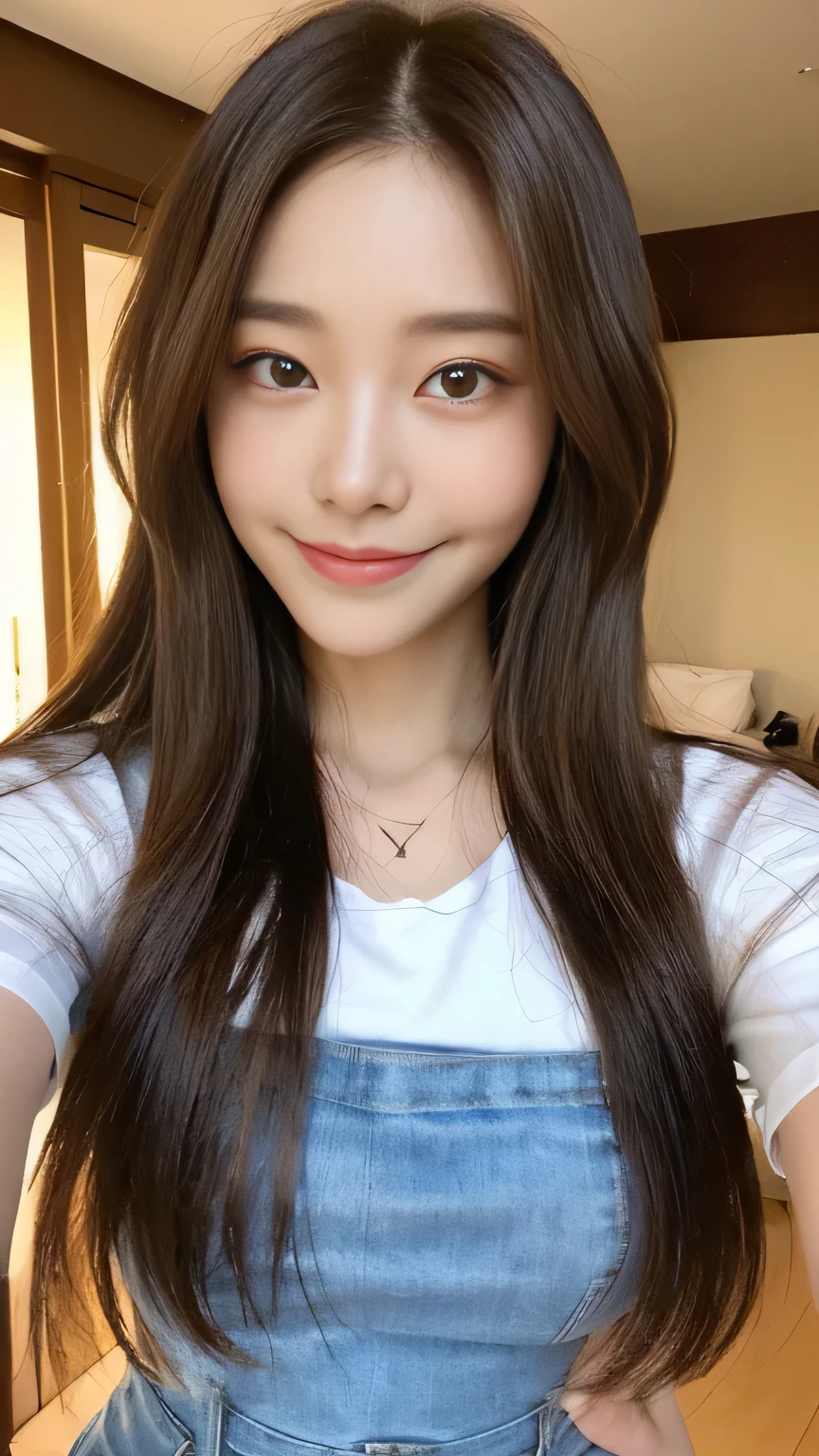 Full body angle、((highest quality, 8K, masterpiece:1.3)), concentrated:1.2, Perfect body beauty:1.4, Hips:1.2, ((Delicate Hair)), (Colorful cross neck slim fit t-shirt for women、 :1.1) , ((highest quality、8K、masterpiece:1.3))、1 Girl、A sloppy smile、Esbian all over、Slim face、Big 、Beautiful woman、(Dark Brown Hair)、Long Hair、1.1、Flickering Valley、Detailed eyes、double eyelid、Blurred Background、超Slim face、Smile、Looking down、