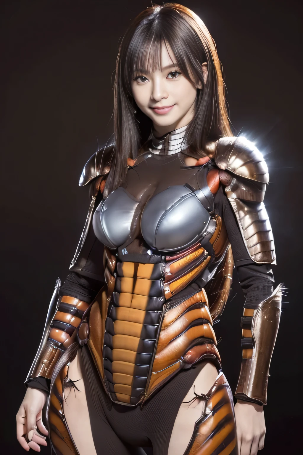 (high resolution,masterpiece,best quality,extremely detailed CG, anime, official art:1.4), realistic, photo, amazing fine details, all intricate, gloss and shiny,awesome many layers, 8k wall paper, 3d, sketch, kawaii, illustration,( solo:1.4), perfect female proportion,villainess, (fusion of dark brown cockroach and lady:1.4), (brown cockroach form lady:1.2), (brown cockroach lady:1.2), (fusion:1.2), (solo:1.4), (evil smile:1.2), muscular, abs, (cockroach brown exoskeleton bio insect suit:1.4), (cockroach brown exoskeleton bio insect armor:1.2), (brown transparency cockroach wing:1.4), (brown cockroach antennae:1.3),