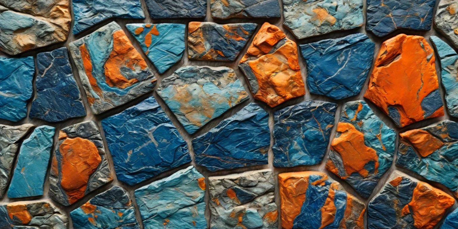 shades of blue color, Very wide view, Saturated,texture pbr texture stone,