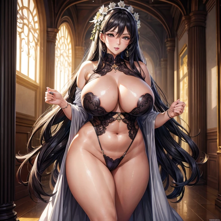 (Masterpiece: 1.0), (Best quality: 1.0),
Ultra-high resolution: 3840x2160,
Ultra-detailed, hyper-realistic,
Photography, digital,
HDR, rich colors,
Sharp focus, bokeh: 1.2,
Lens flare, subtle,
(Vibrant color: 1.2),
Indoors, dimly lit room,
Cinematic lighting,
Manga character, female,
Hentai design, extravagant,
Extremely large breasts,
Hips that are equally voluminous,